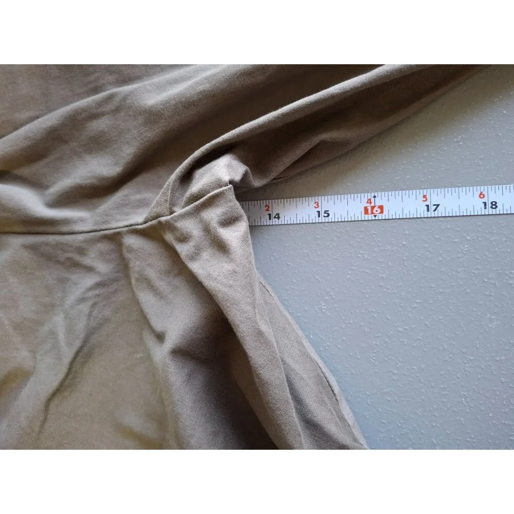 Mens Chino Dress Pants 34W 29L Tan Flat Front Straight Leg Preppy Corpcore